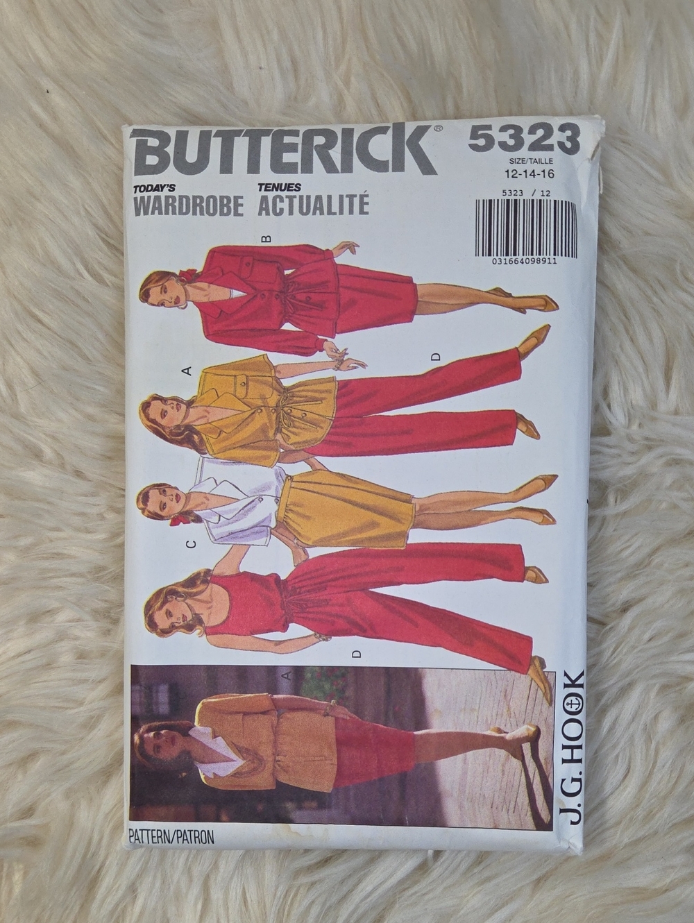 Butterick Vintage J.G Hook Shirt Skirt & Pants Sewing Pattern 5323